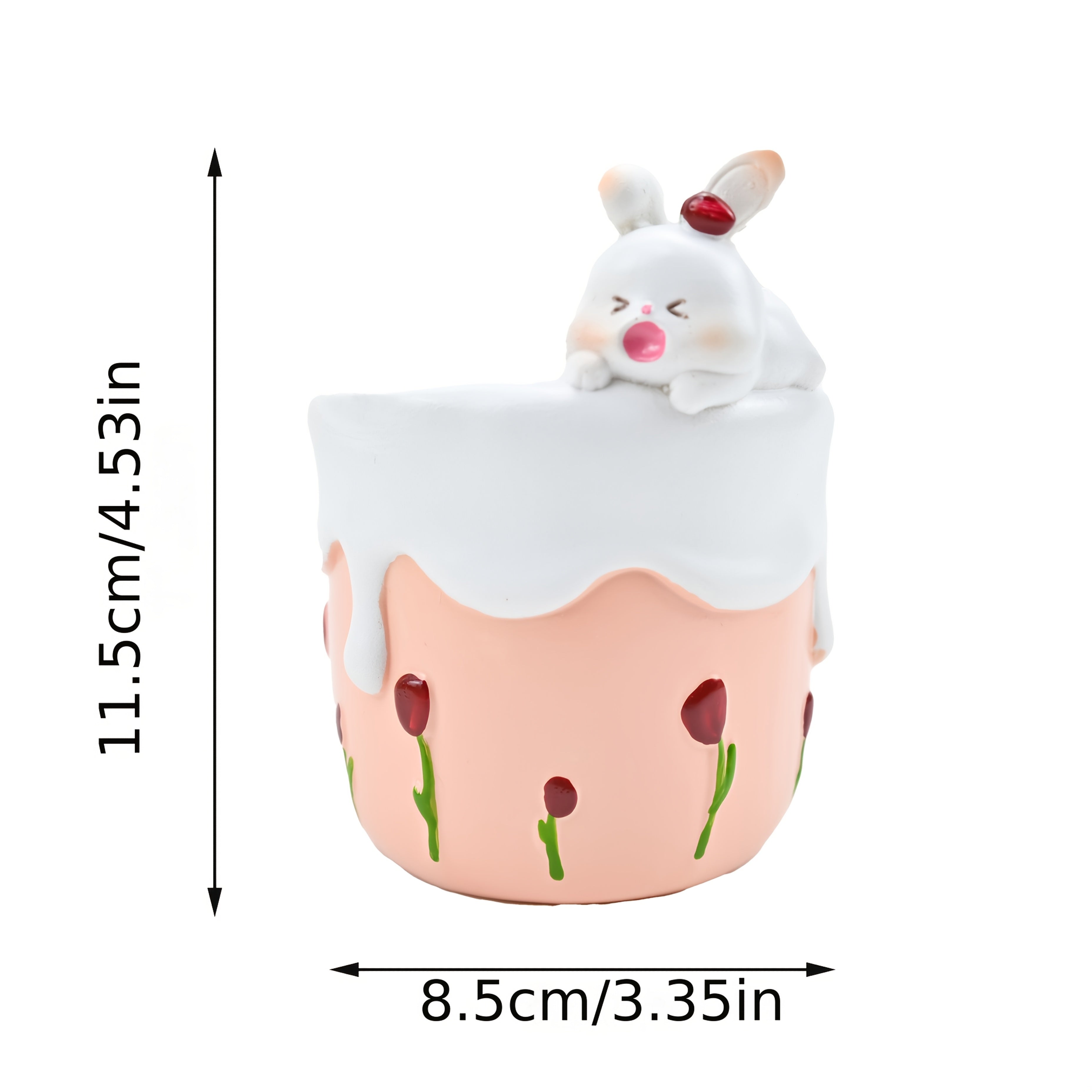 A Creative Cartoon Ice Cream Cheese Succulent Gardening Pot Container for Small Flower Arrangements on The Balcony Or in The Yard.