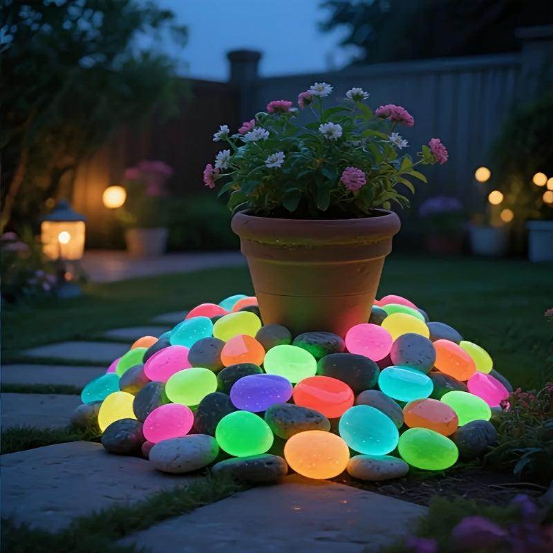31pcs Extra Large Dreamy Luminous Pebbles Garden Landscape Runway Decoration Fish