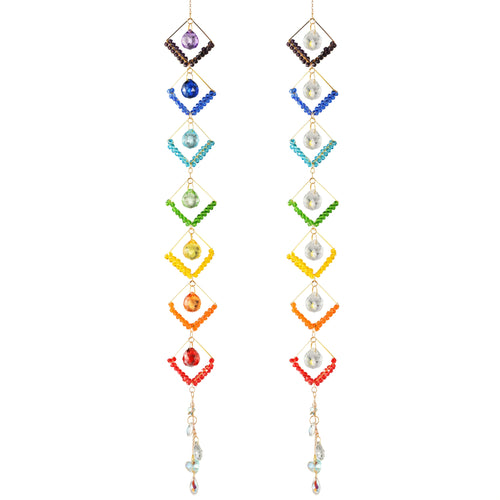 1pc Vintage Glass Seven Chakra Ball Wind Chime, Rainbow Maker