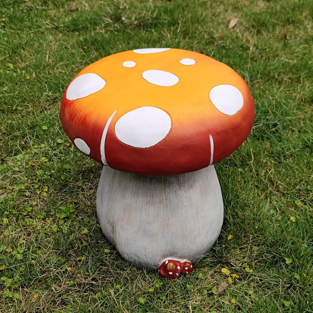 Mushroom Model Statue Stool, Outdoor Garden Resin Stool