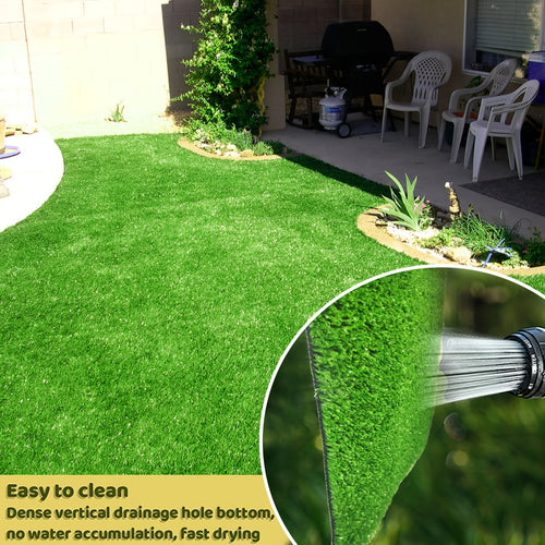 1pc 4 Feet x 8 Feet Artificial Lawn Fake Grass Deluxe Turf Synthetic Turf Thick Lawn Pet Turf Perfect for Garden Playground