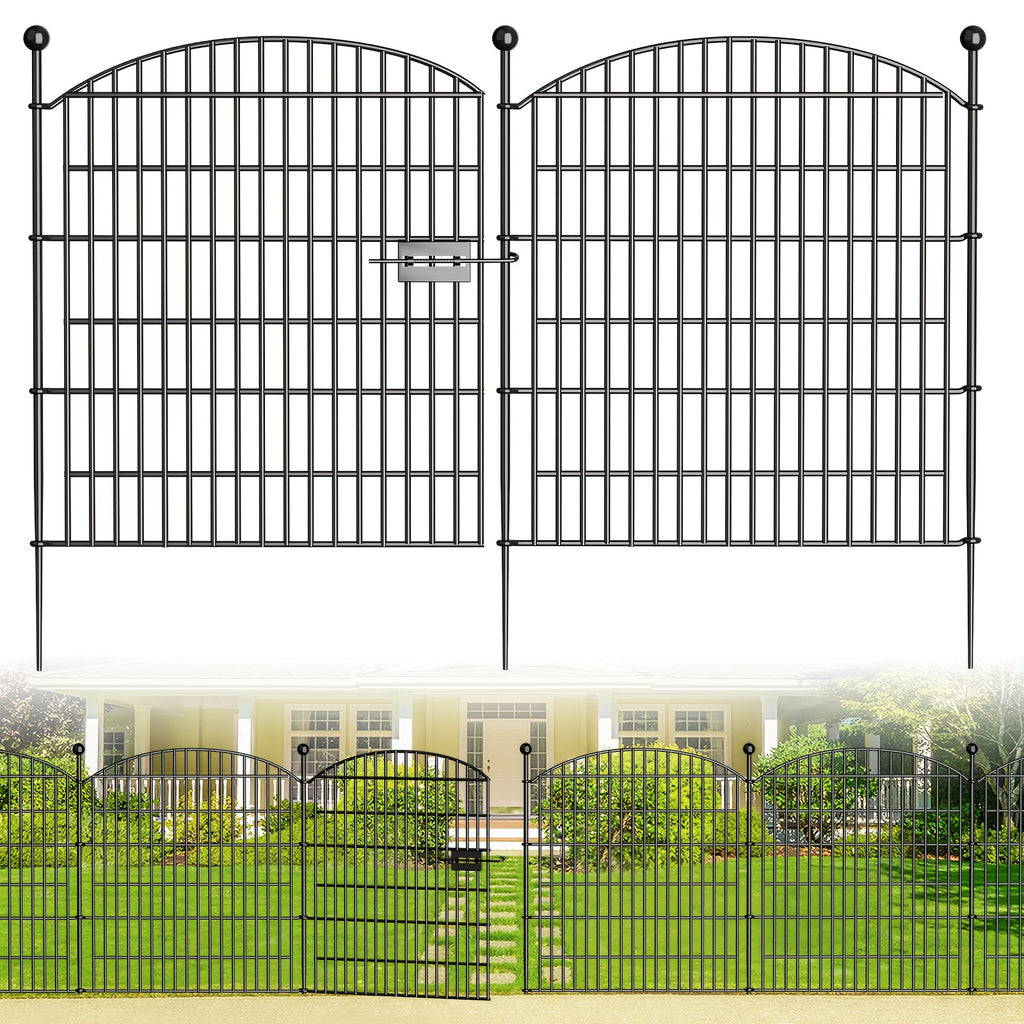 5\u002F10 Panels No Dig Decorative Outdoor Garden Fence With Gate For Yard