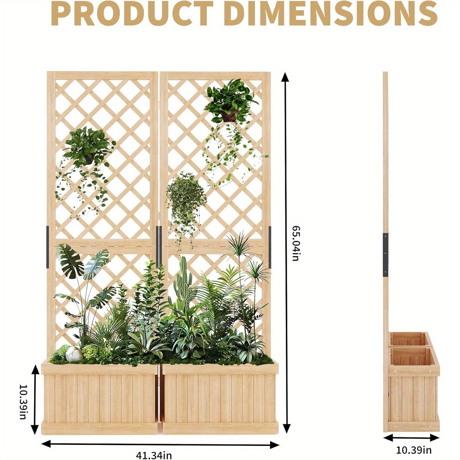 2-Panel Cedar Privacy Screen with Planter Box - 41\