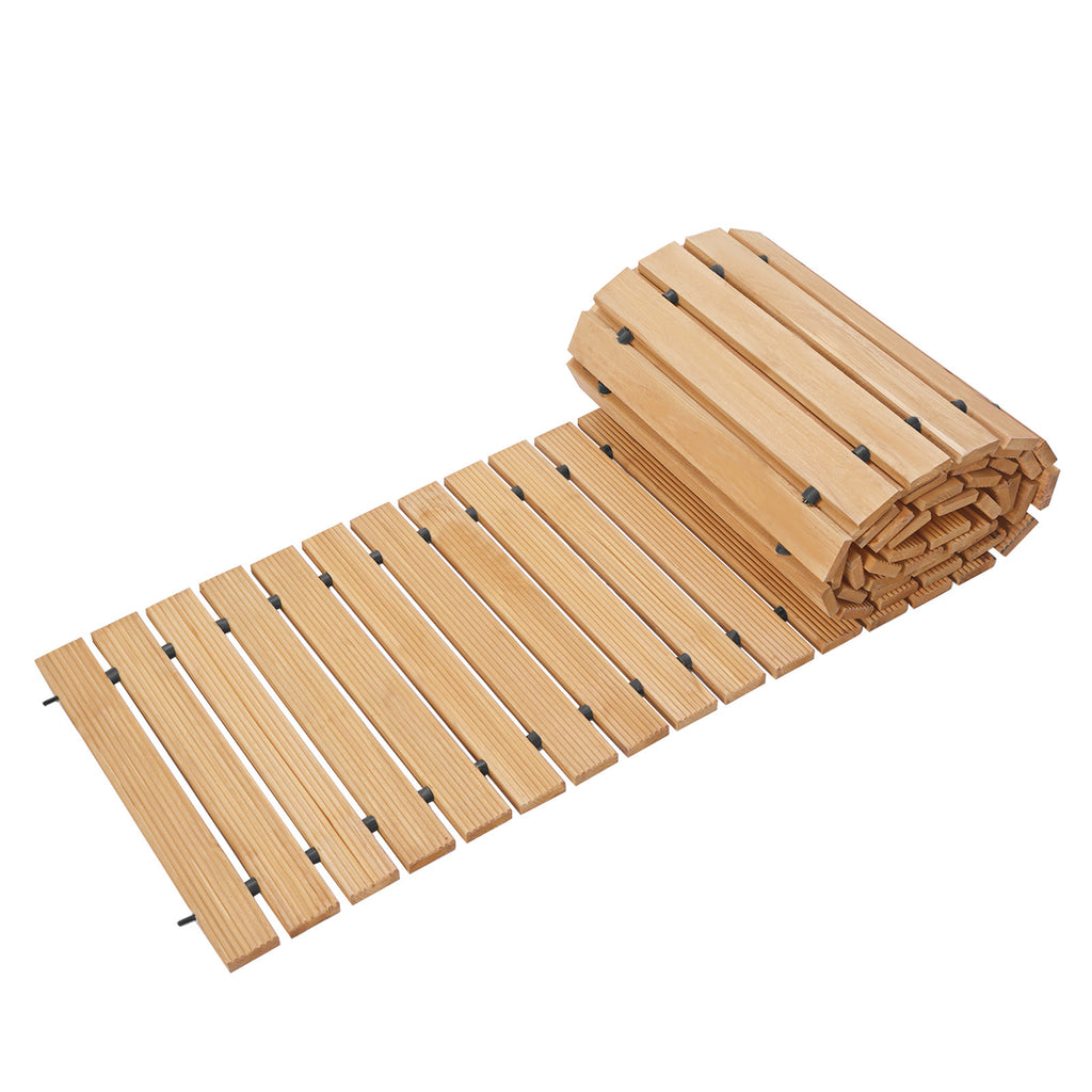 12ft x 45cm Wooden Garden Path Roll-Out Walkway - Natural Color