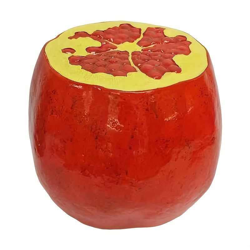 1pc Large 13.8-Inch Realistic Red Pomegrananus Stool - Heavy-Duty Resin Construction