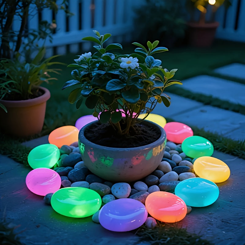 31pcs Extra Large Dreamy Luminous Pebbles Garden Landscape Runway Decoration Fish