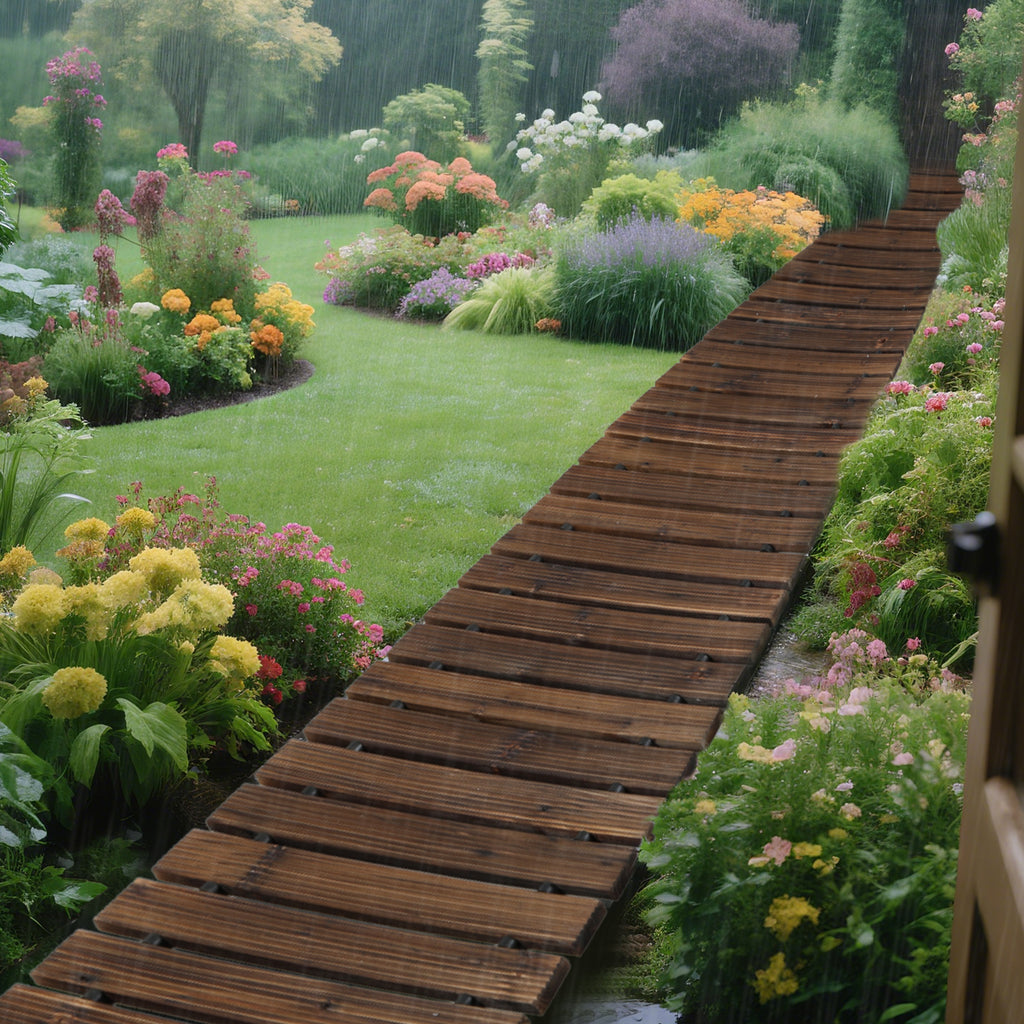 1pc Extra Long (8ft\u002F12ft Length Options) Wide 43cm Wooden Garden Pathway