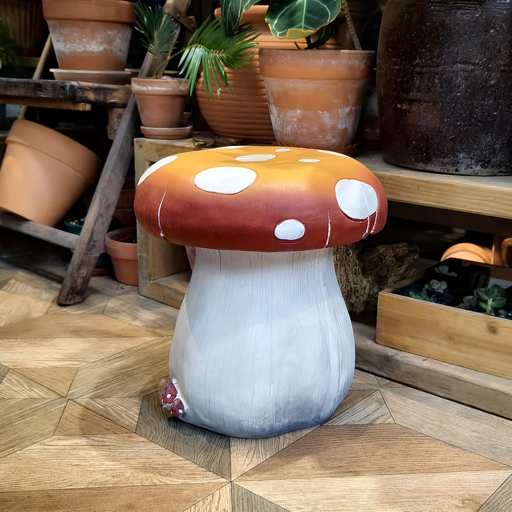 Mushroom Model Statue Stool, Outdoor Garden Resin Stool