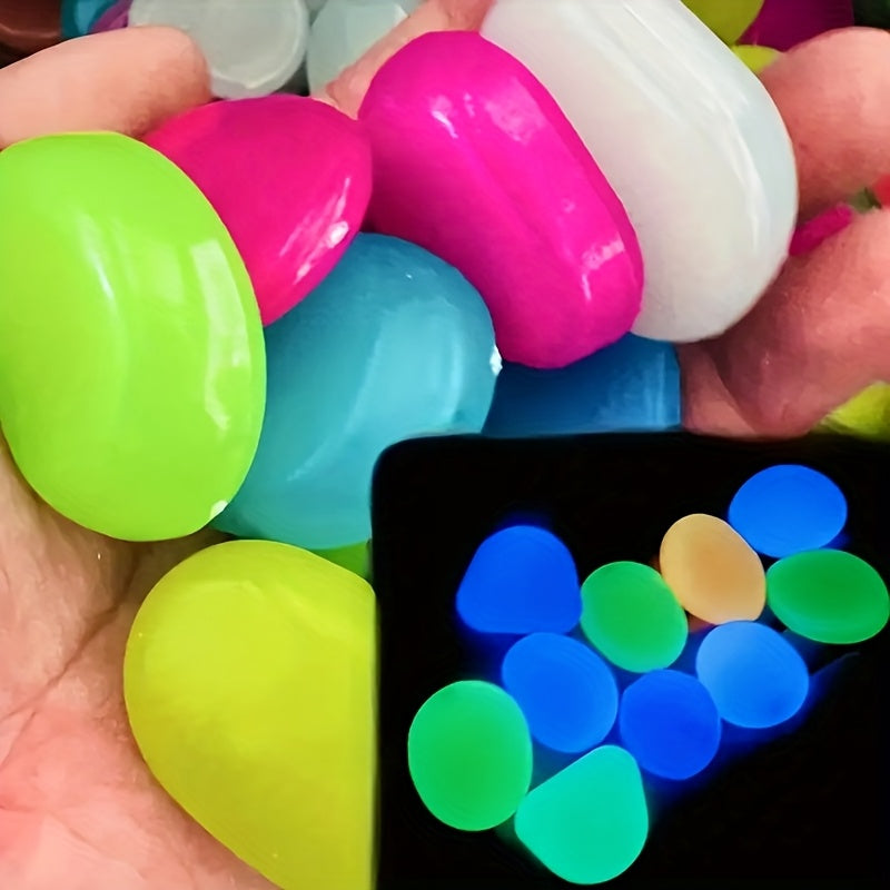 64pcs Glow in the Dark Stones - Extra Large Glow-in-the-Dark Decorations