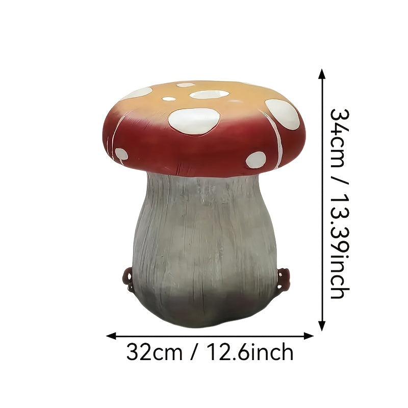 Mushroom Model Statue Stool, Outdoor Garden Resin Stool