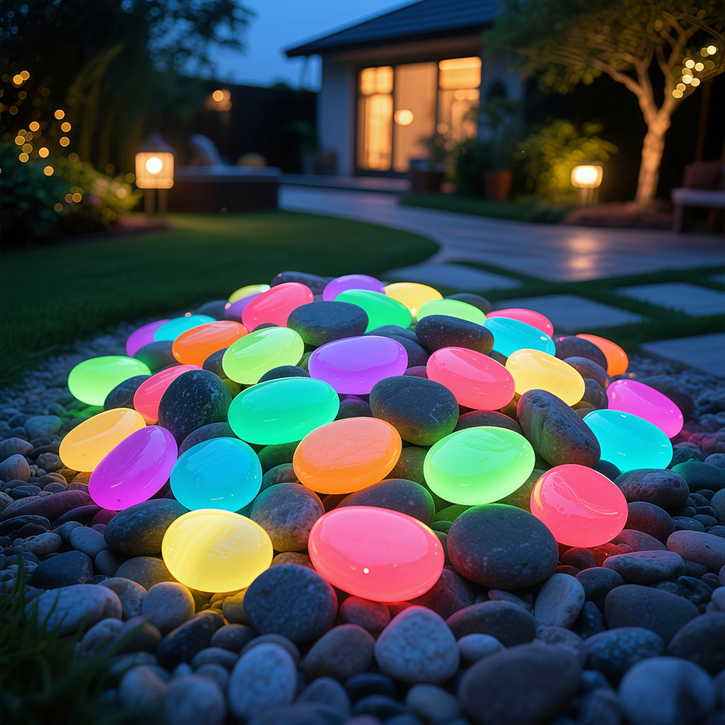 64pcs Glow in the Dark Stones - Extra Large Glow-in-the-Dark Decorations