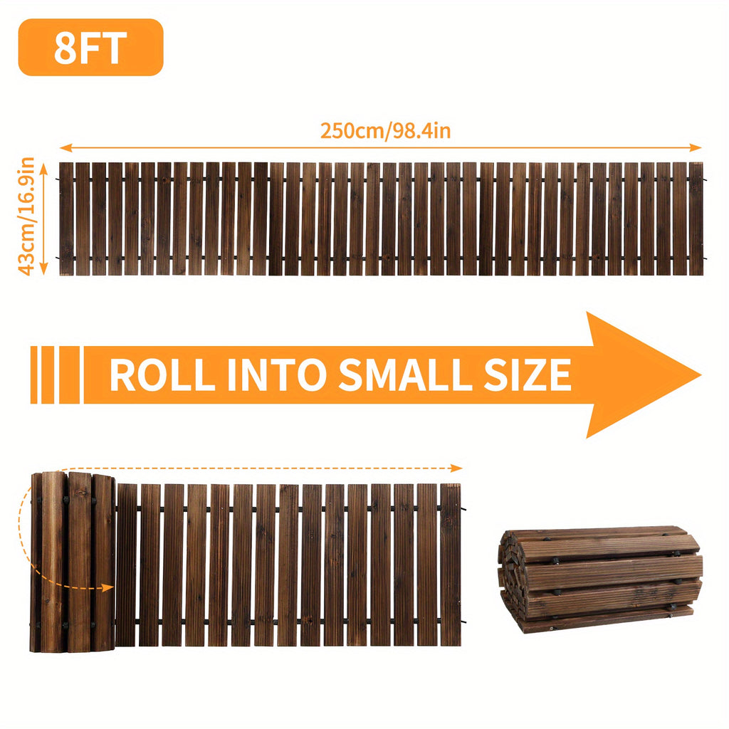 1pc Extra Long (8ft\u002F12ft Length Options) Wide 43cm Wooden Garden Pathway