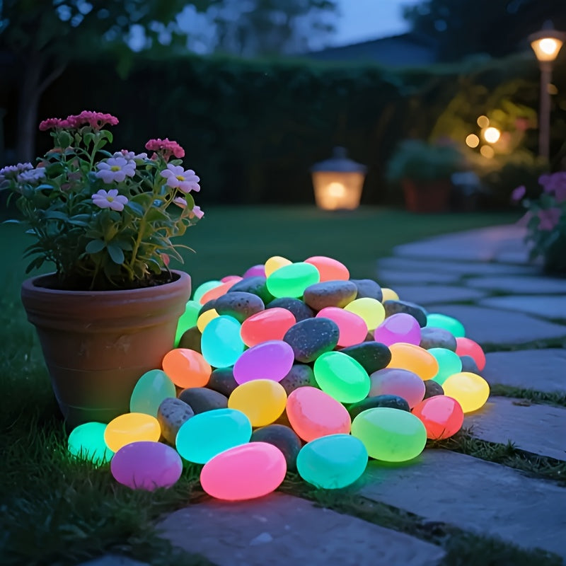 31pcs Extra Large Dreamy Luminous Pebbles Garden Landscape Runway Decoration Fish