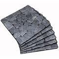 6pcs Natural Pebble Interlocking Floor Tiles - Dark Brown\u002FBlack Interlocking Patio Tiles