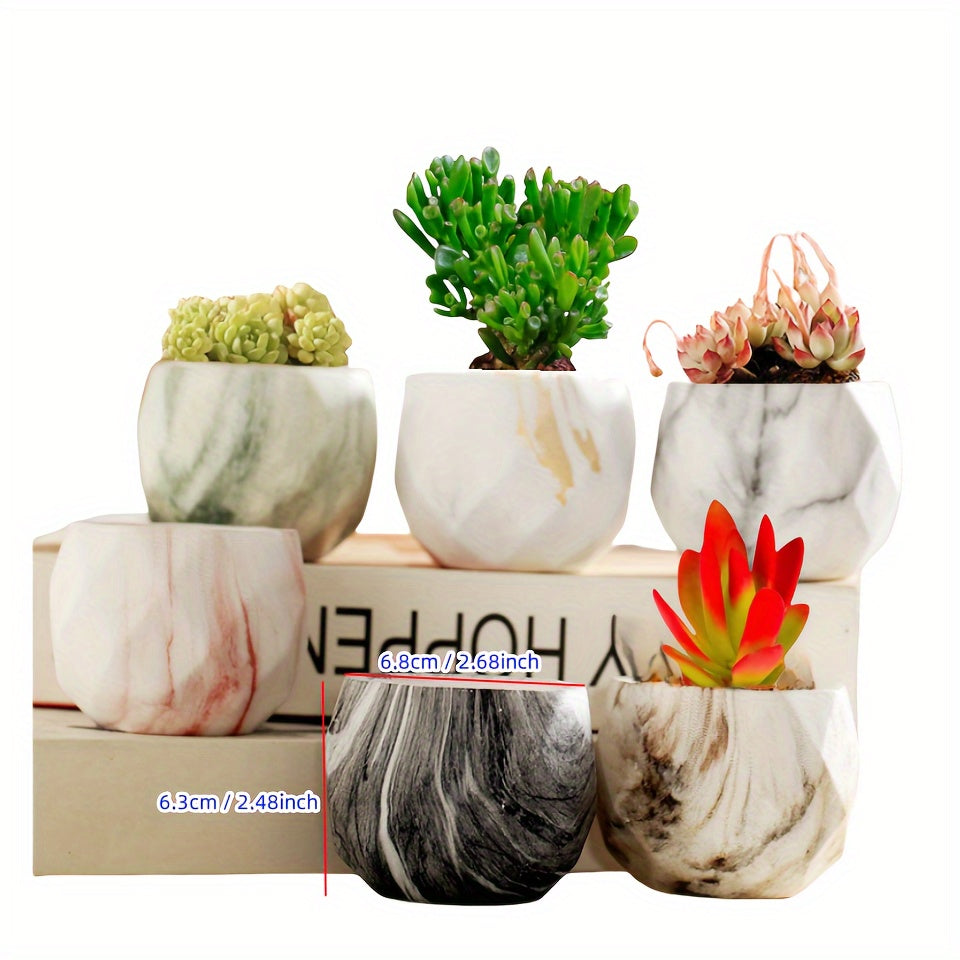 6pcs flower pots with drainage holes straight macaroons (3.15 inches)