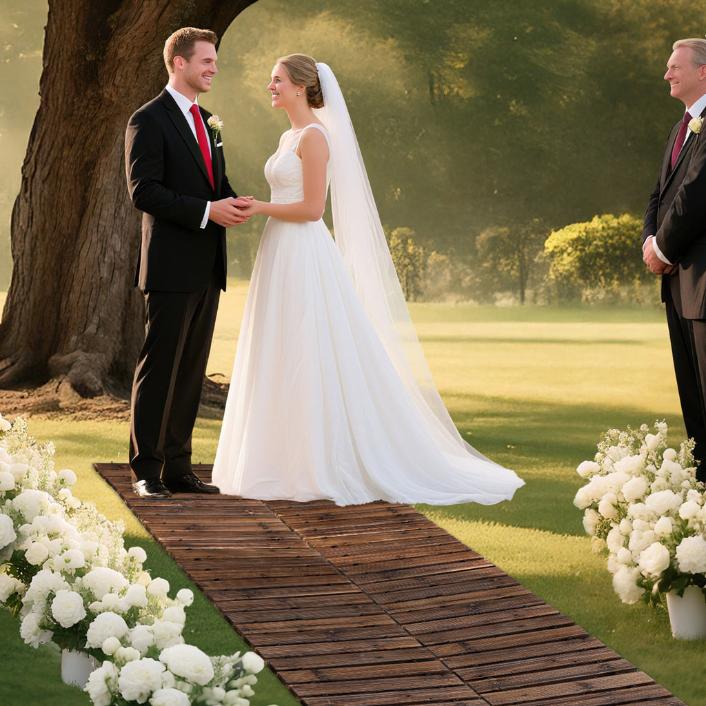 1pc Extra Long (8ft\u002F12ft Length Options) Wide 43cm Wooden Garden Pathway