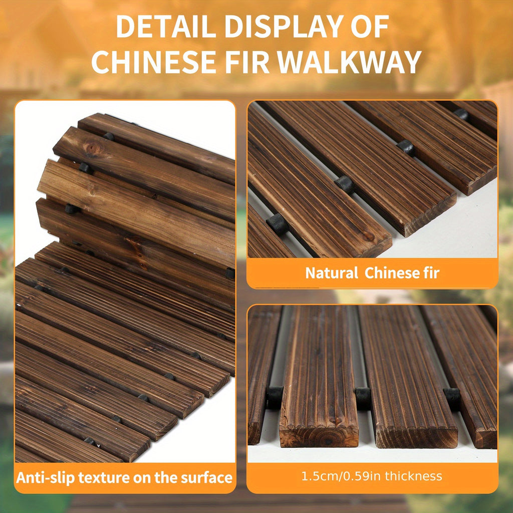 1pc Extra Long (8ft\u002F12ft Length Options) Wide 43cm Wooden Garden Pathway