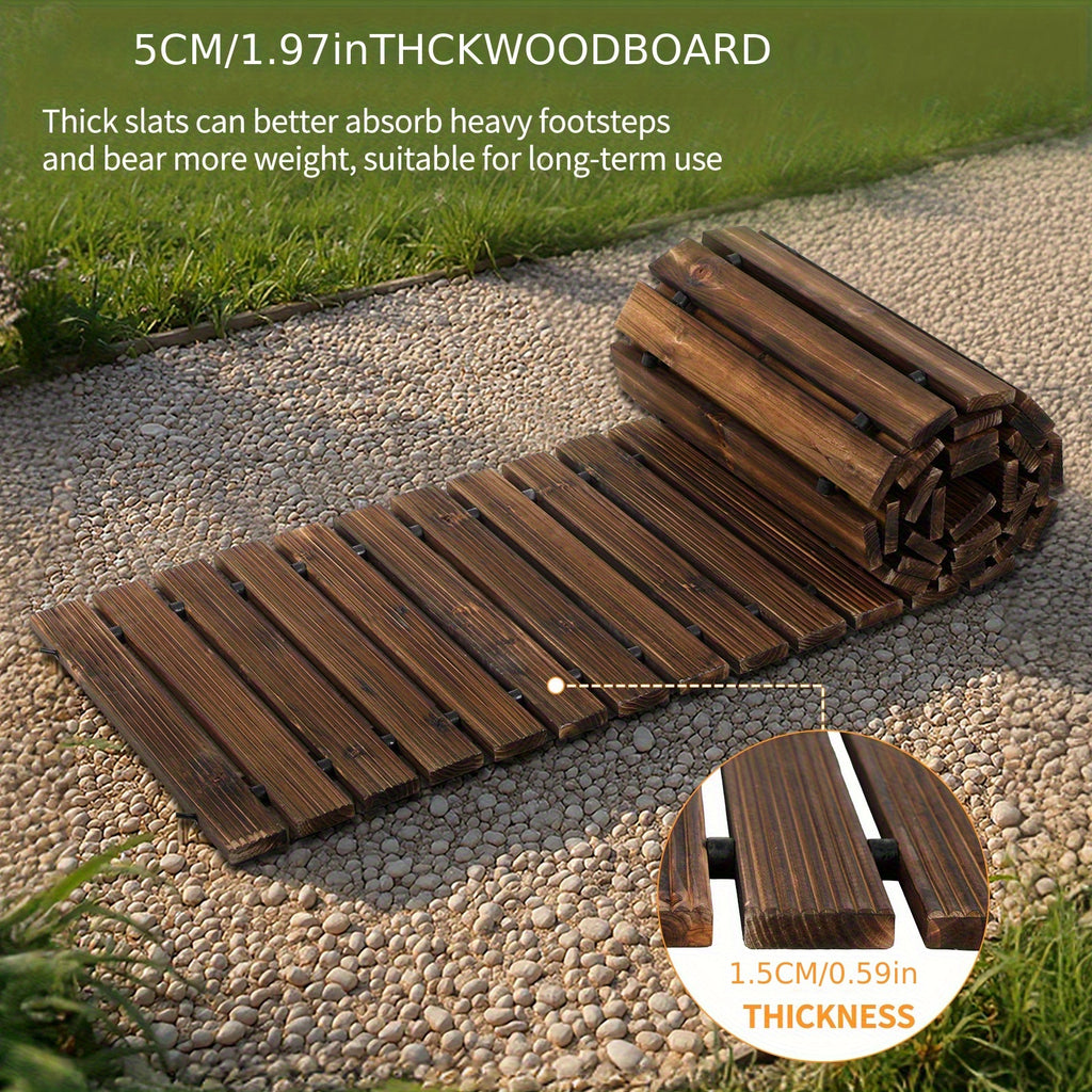 1pc Extra Long (8ft\u002F12ft Length Options) Wide 43cm Wooden Garden Pathway