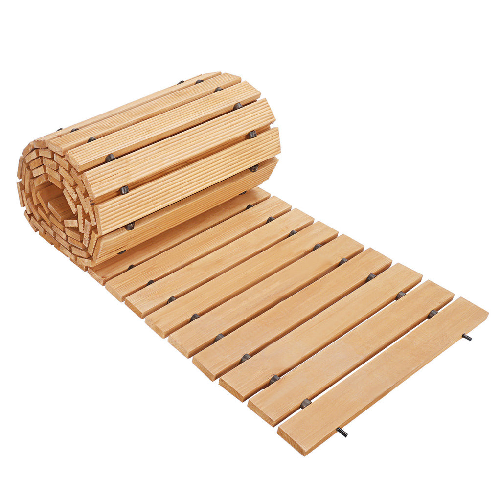 12ft x 45cm Wooden Garden Path Roll-Out Walkway - Natural Color