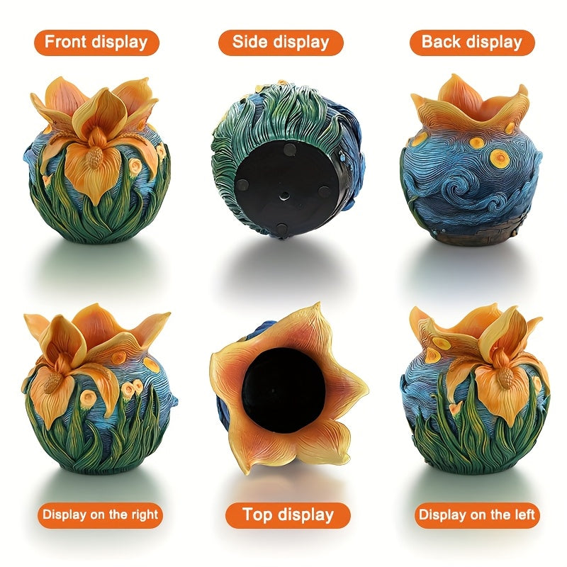 1pc Creative Flower Pot with Drainage Hole - Suitable for All Indoor and Outdoor Plants