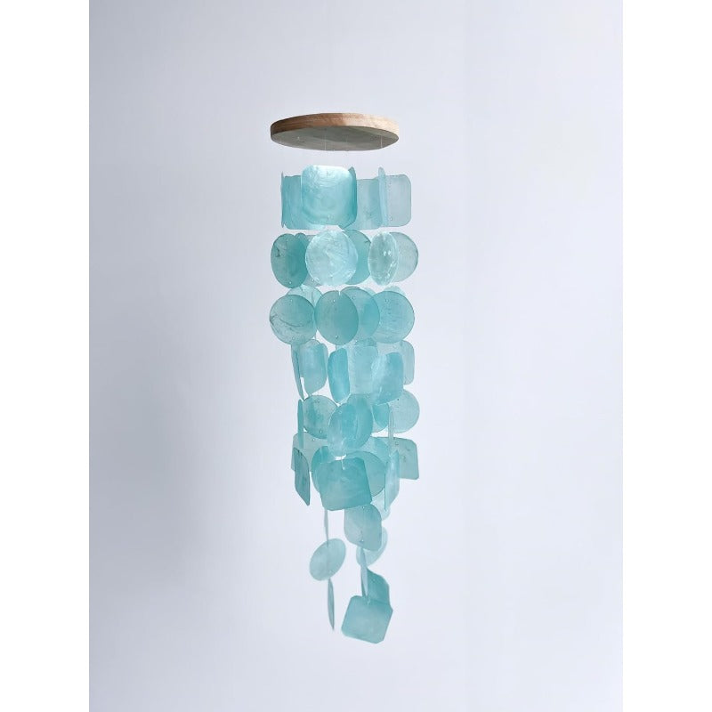 Turquoise Wind Chime - Large Outdoor\u002F Wind Chimes with Capiz Shells & Wood Beads