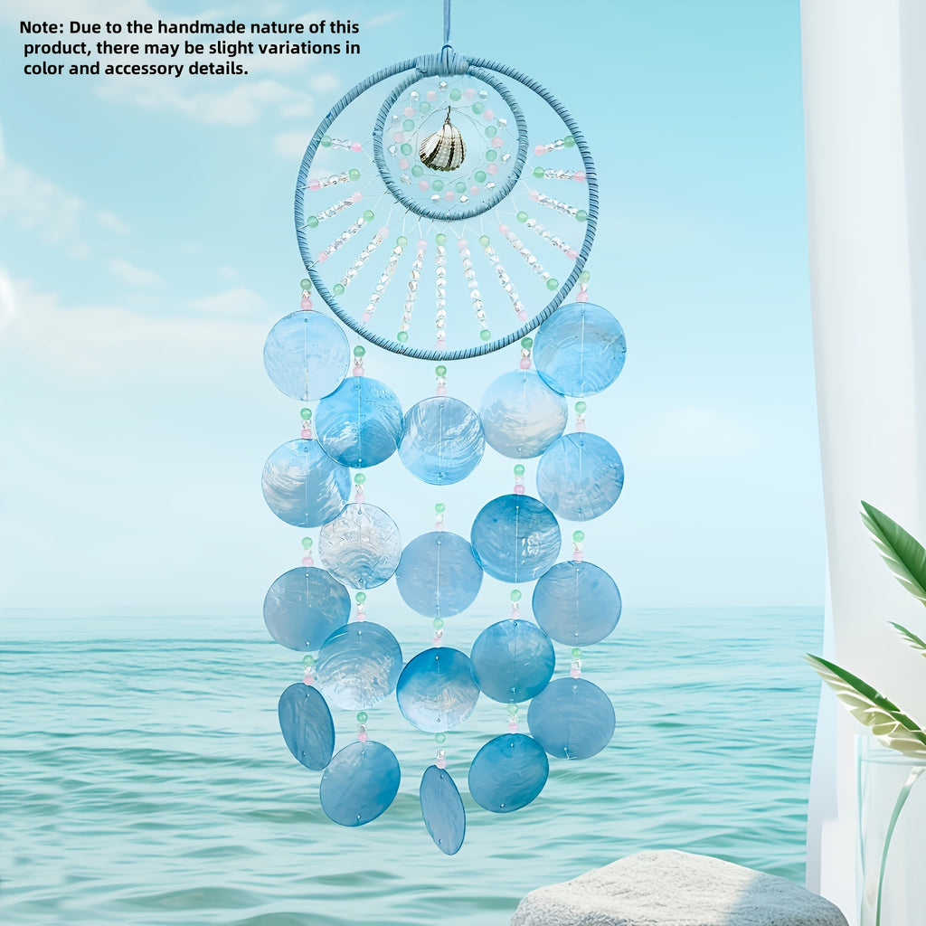 Handmade Seashell Wind Chime, Beach Scenic Spot Souvenir, Conch Craft Artwork